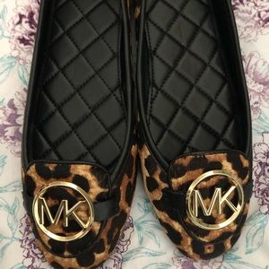 MK Leopard Lillie calf hair mocassin